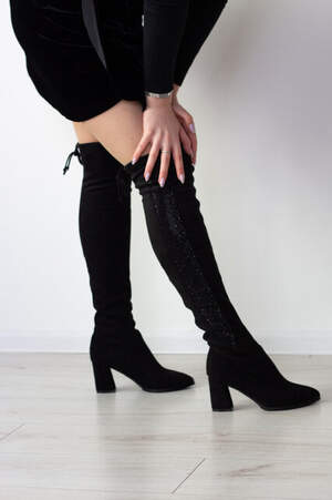 Ботфорты женские Fashion Chewer 2506 39 размер 25 см Черный