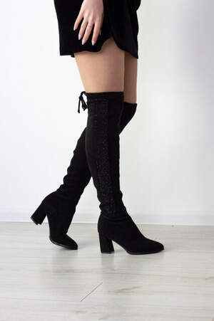 Ботфорты женские Fashion Chewer 2506 39 размер 25 см Черный