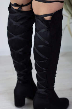 Ботфорты женские Fashion Fajita 2482 40 размер 25,5 см Черный